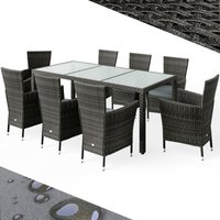 Gartenmöbel Polyrattan 8 Stühle Stapelbar 190x90cm Gartentisch Glas Wetterfest Outdoor Modern Terrasse Sitzgruppe Essgruppe Garnitur Set Grau Gartenmöbel Polyrattan 8 Stühle Stapelbar 190x90cm Gartentisch Glas Wetterfest Outdoor Modern Terrasse Sitzgruppe Essgruppe Garnitur Set Grau von Casaria