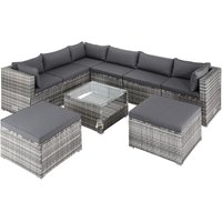 Gartenmöbel Set Lounge Möbel für 8 Personen inkl. Auflagen Wetterfest Outdoor Terrasse Gartentisch Sitzkissen Balkon grau/anthrazit - Casaria Gartenmöbel Set Lounge Möbel für 8 Personen inkl. Auflagen Wetterfest Outdoor Terrasse Gartentisch Sitzkissen Balkon grau/anthrazit - Casaria von Casaria