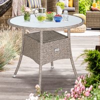 Gartentisch Polyrattan rund 80x74cm creme Gartentisch Polyrattan rund 80x74cm creme von Casaria