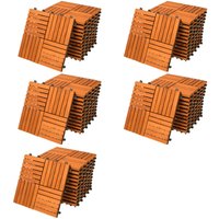 Holzfliesen FSC®-zertifiziertes Akazien- Eukalyptusholz 30x30cm Fliese Stecksystem Mosaik zuschneidbar Terrasse Balkon Sets 55x Akazie Quattro Mosaik von Casaria