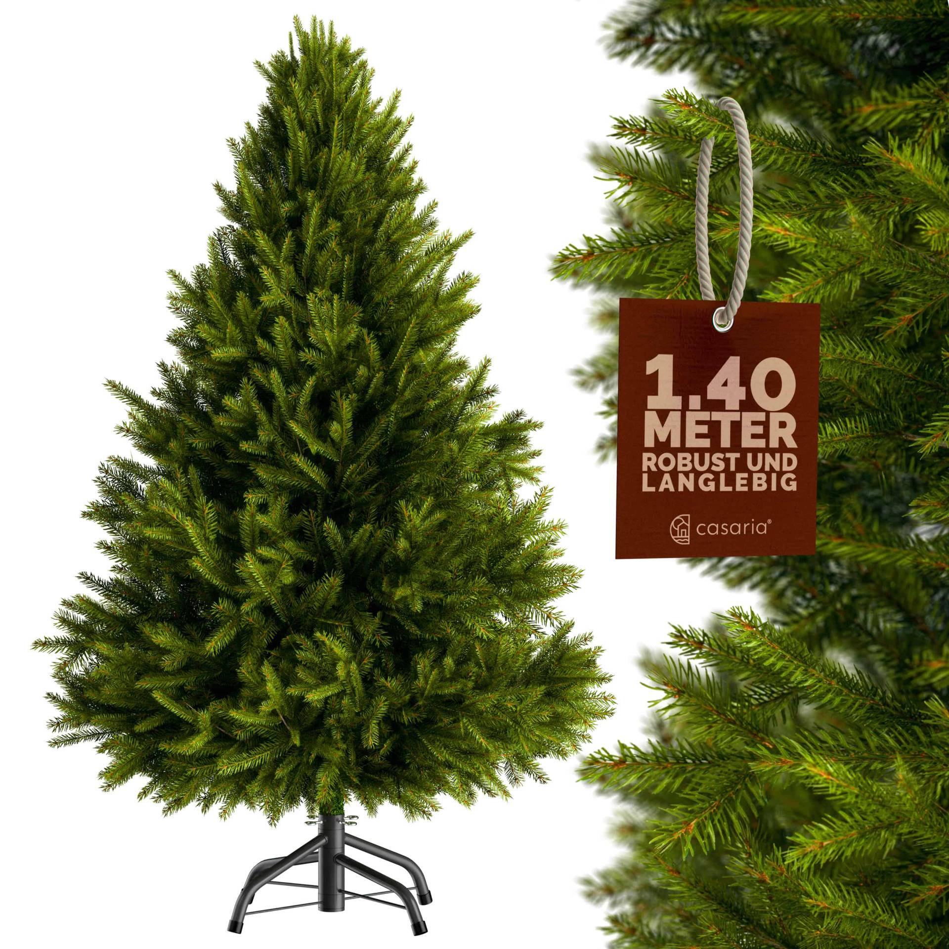 Künstlicher Weihnachtsbaum 140cm Spritzgussnadeln von Casaria®