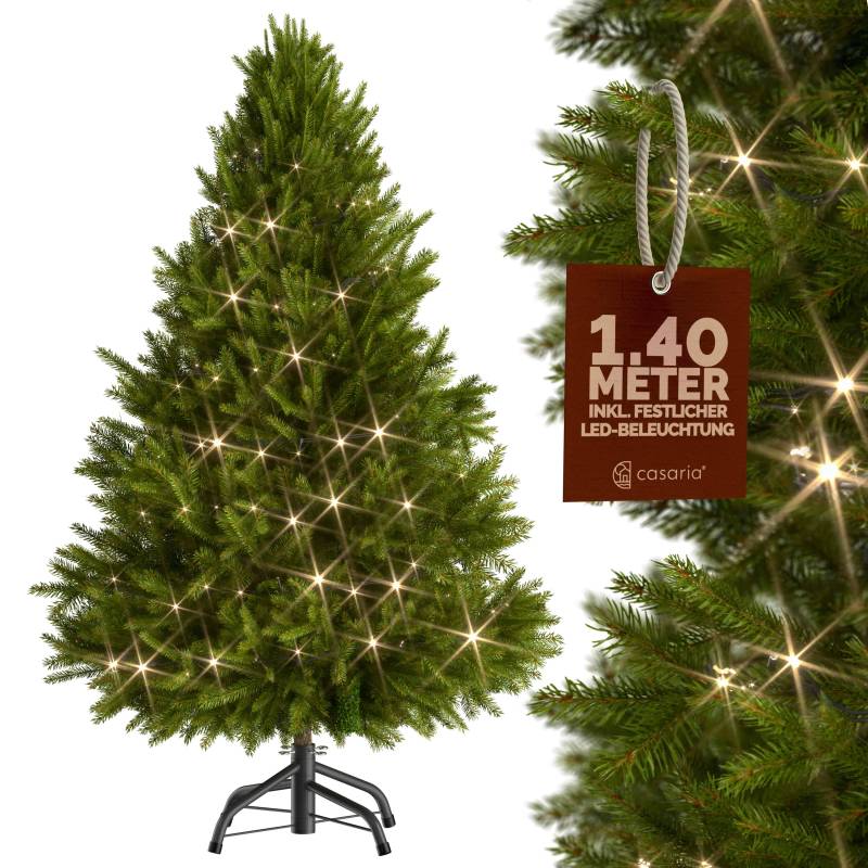 Künstlicher Weihnachtsbaum 140cm mit Lichterkette von Casaria®