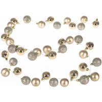 Lichterkette Weihnachtskugeln Weihnachtsbeleuchtung Christbaumkugeln batteriebetrieben 2m Timerfunktion 8 Lichtereffekte Champagne - Casaria von Casaria