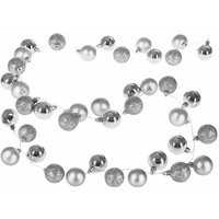 Lichterkette Weihnachtskugeln Weihnachtsbeleuchtung Christbaumkugeln batteriebetrieben 2m Timerfunktion 8 Lichtereffekte silber - Casaria von Casaria
