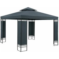 Casaria - Pavillon Gartenzelt Gartenpavillon Lorca 3x3m Metall Wasserabweisend Luxus anthrazit von Casaria