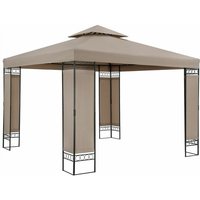 Pavillon Gartenzelt Gartenpavillon Lorca 3x3m Metall Wasserabweisend Luxus taupe von Casaria