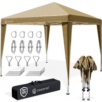 Pavillon Capri 3x3m Pop-Up UV-Schutz 50+ Wasserdicht Winterfest mit Tasche Faltbar Stabil Camping Garten Faltpavillon Partyzelt beige - Casaria von Casaria