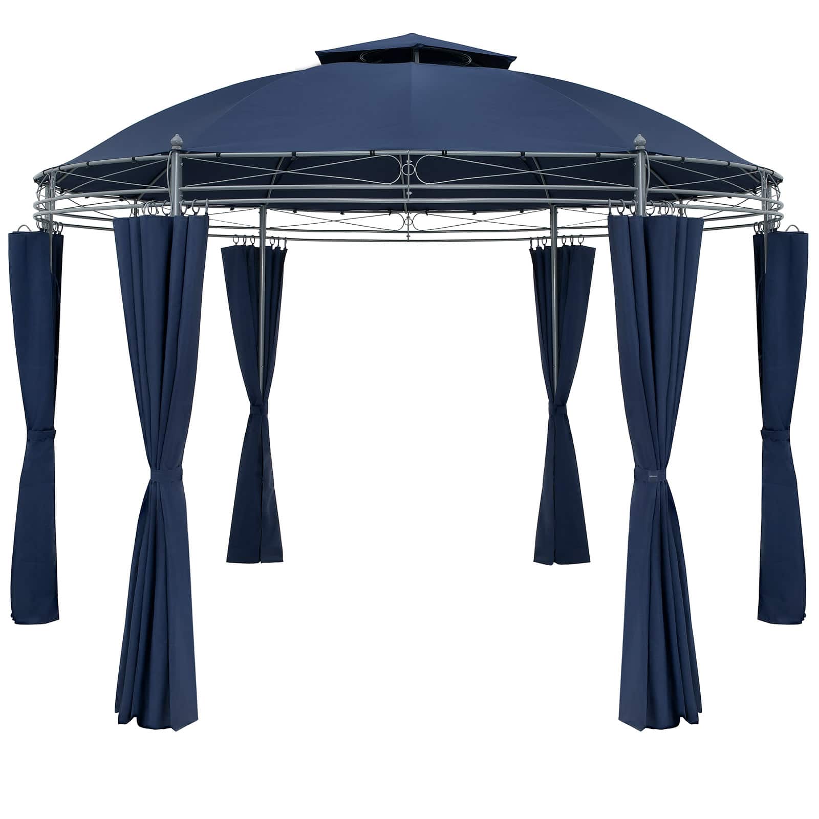 Pavillon Toscana Blau Ø3,5m UV-Schutz 50+ von Casaria®