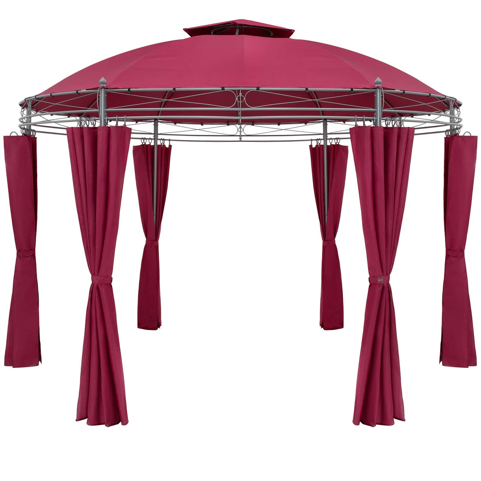 Pavillon Toscana Bordeauxviolett Ø3,5m UV-Schutz 50+ von Casaria®