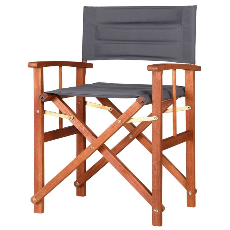 Regiestuhl Cannes Anthrazit Eukalyptus FSC®-zertifiziert gepolstert von Casaria®