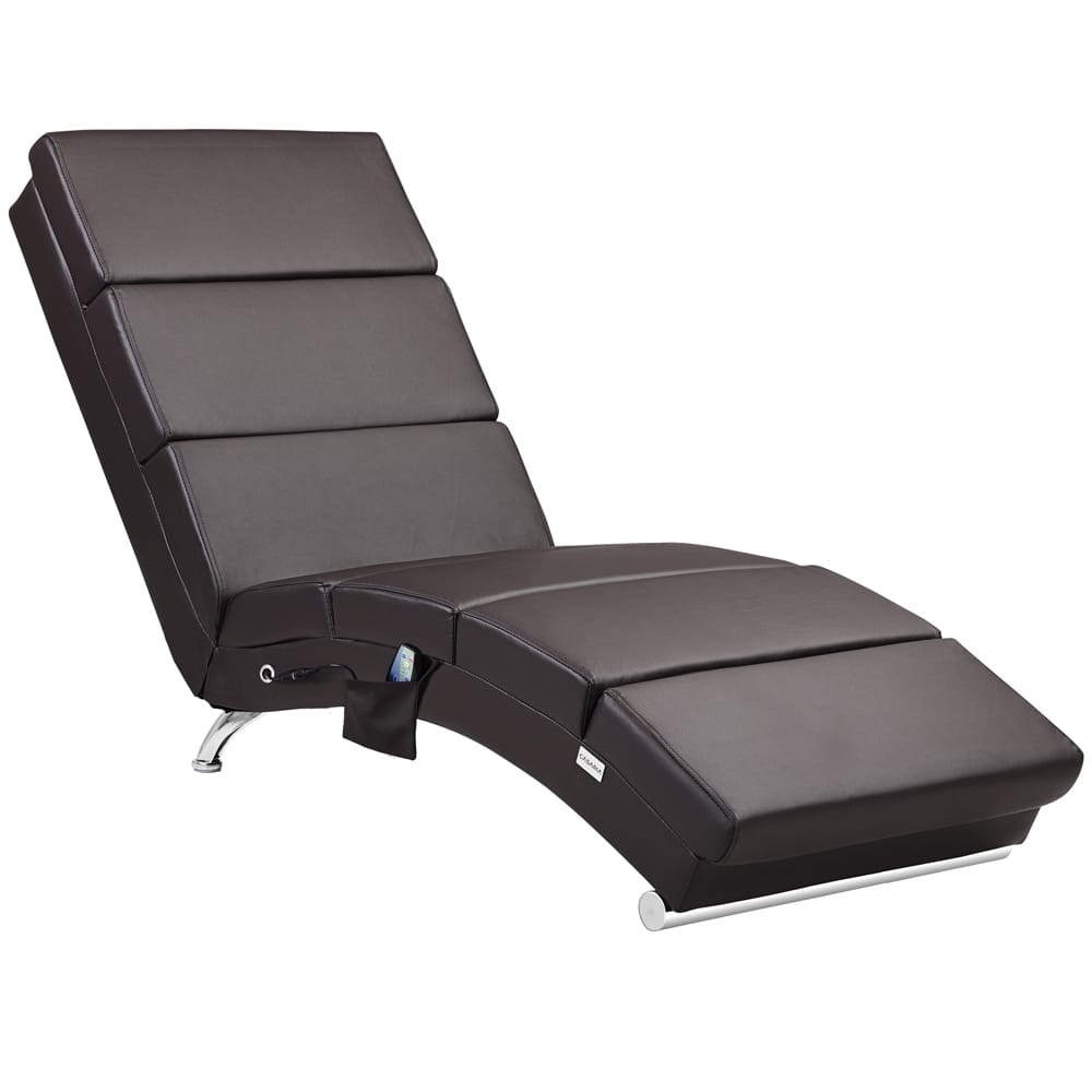 Relaxliege London Dunkelbraun mit Massage- & Heizfunktion von Casaria®