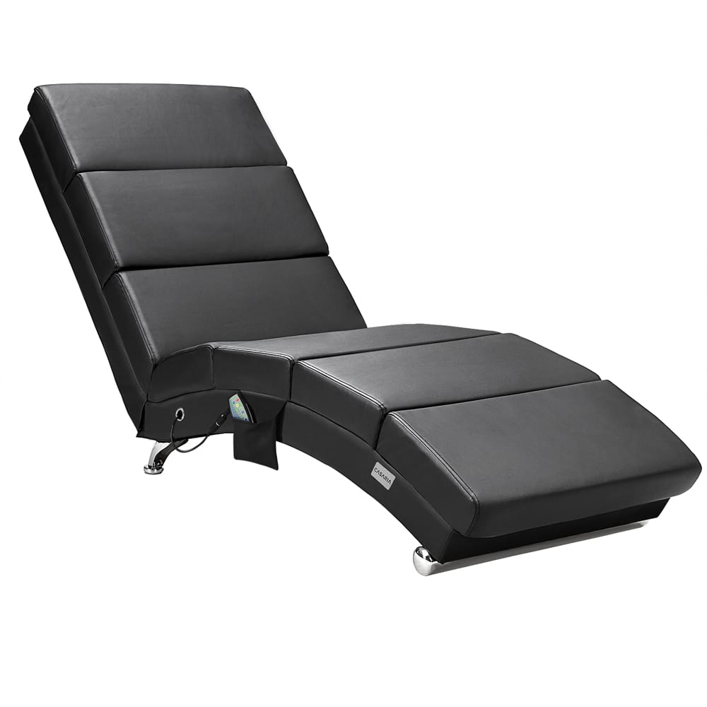 Relaxliege London Schwarz mit Massage- & Heizfunktion von Casaria®