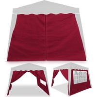 Casaria Seitenwand Faltpavillon Capri 2er-Set Rot 3x3m von Casaria