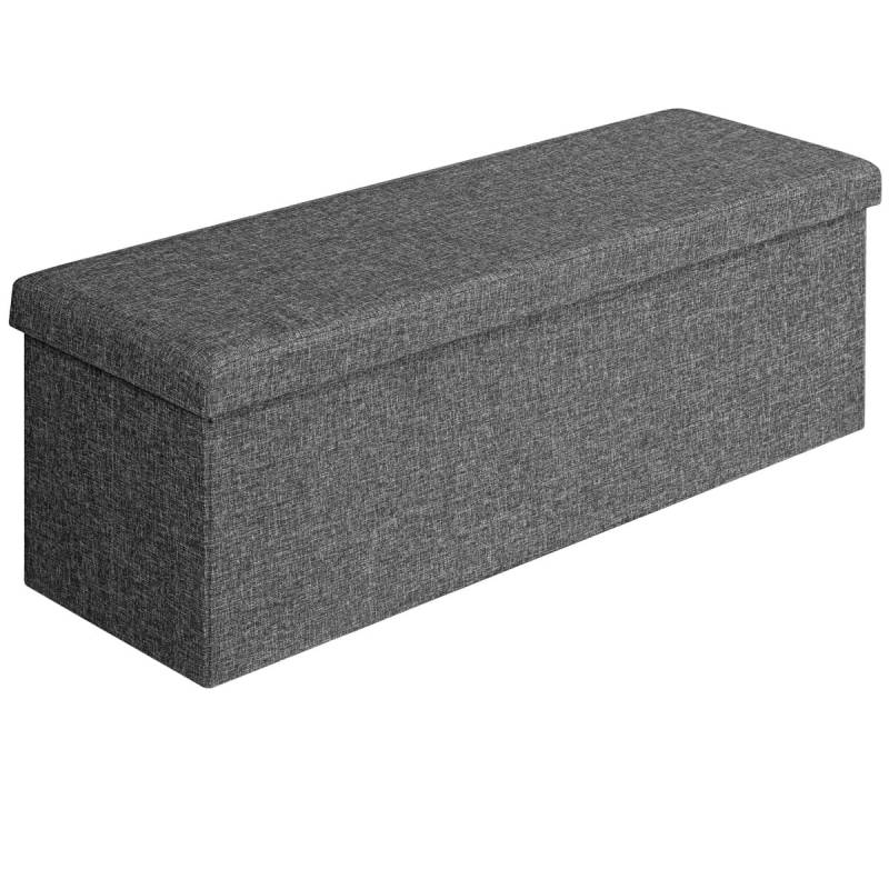 Sitzbank Dunkelgrau 115x38x38cm mit Stauraum faltbar von Casaria®