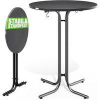 Casaria - Stehtisch 70/80x110cm klappbar rund Stabil Garten Hoch Holz pulverbeschichtet Metall Hochtisch Bistrotisch Partytisch Bartisch Biertisch von Casaria