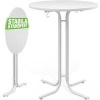 Casaria - Stehtisch 70/80x110cm klappbar rund Stabil Garten Hoch Holz pulverbeschichtet Metall Hochtisch Bistrotisch Partytisch Bartisch Biertisch von Casaria