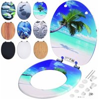 Toilettendeckel mit doppelter Absenkautomatik mdf rostfreie Metall Scharniere wc Sitz 175kg Belastbar Antibakteriell Toilettensitz Klobrille Strand Toilettendeckel mit doppelter Absenkautomatik mdf rostfreie Metall Scharniere wc Sitz 175kg Belastbar Antibakteriell Toilettensitz Klobrille Strand von Casaria