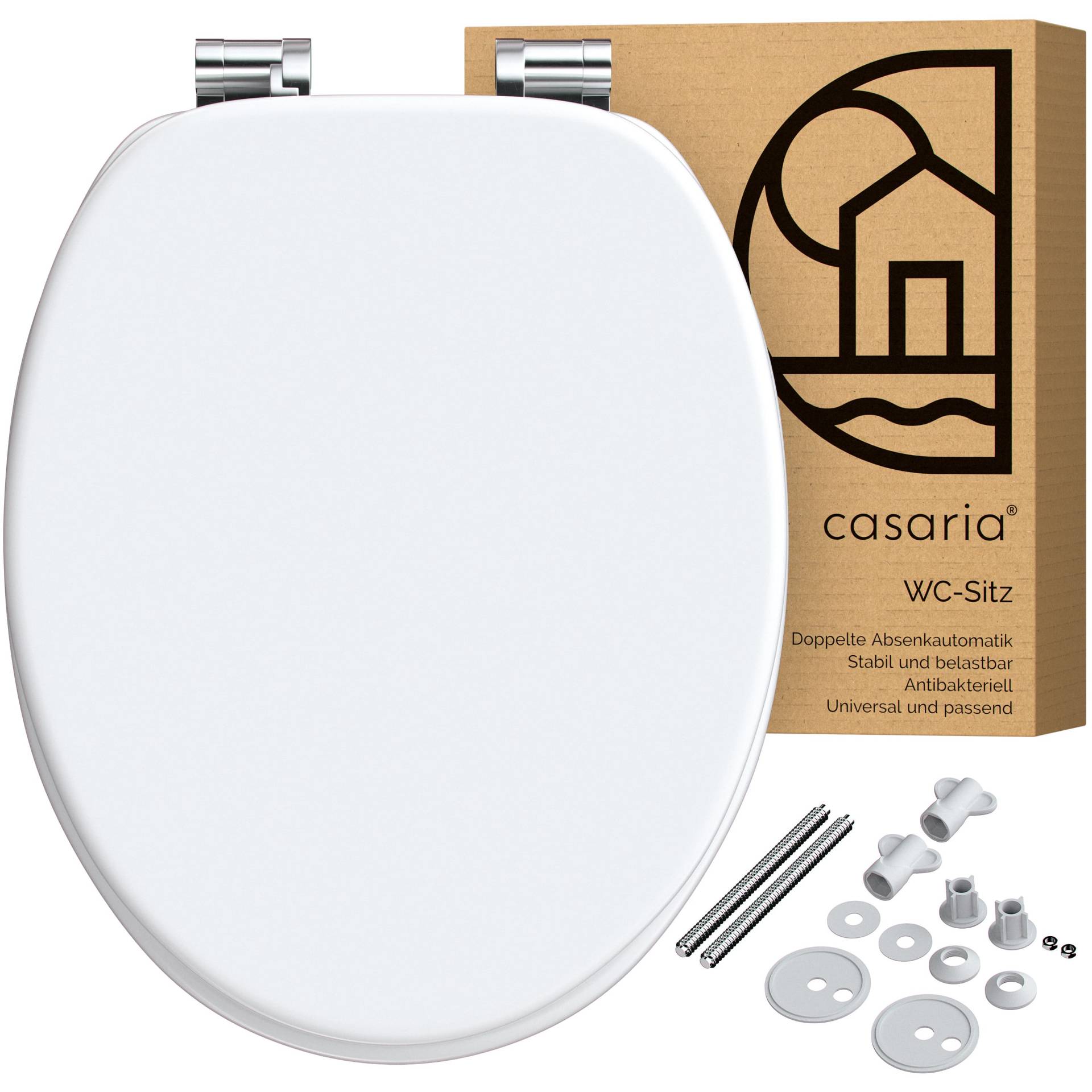 Toilettensitz Weiß mit Absenkautomatik von Casaria®