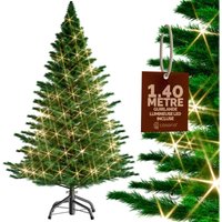 Weihnachtsbaum künstlich 140 150 180 cm Lichterkette led Tannenbaum mit Beleuchtung wie echt Stecksystem dichte Spitzen stabil schwer entflammbar von Casaria