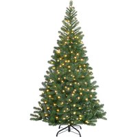 Weihnachtsbaum PE inkl Lichterkette + Ständer 140cm grün von Casaria