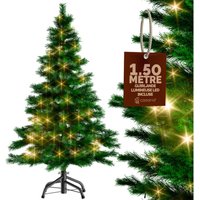 Weihnachtsbaum künstlich 140 150 180 cm Lichterkette led Tannenbaum mit Beleuchtung wie echt Stecksystem dichte Spitzen stabil schwer entflammbar von Casaria