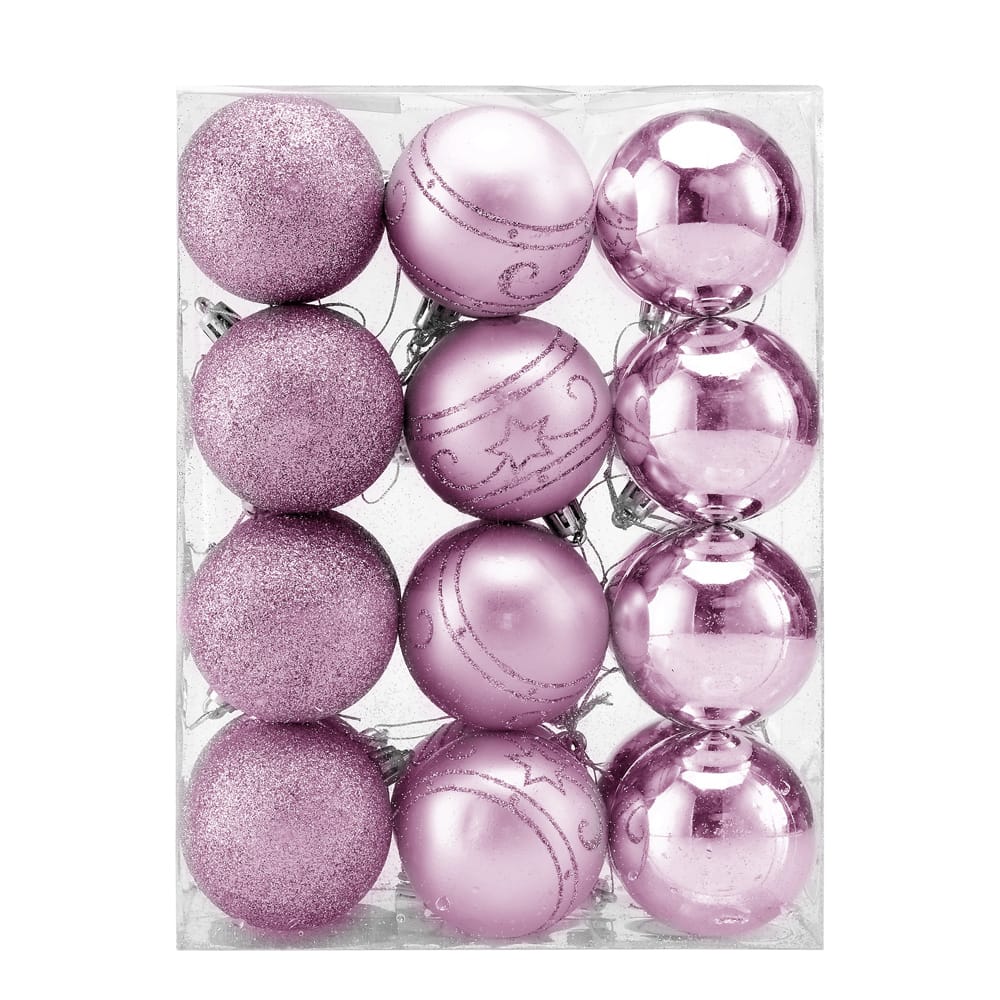 Weihnachtsbaumkugeln Pink/Rosa 24-tlg. von Casaria®