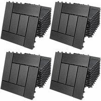 Wpc Fliesen 1m²-6m² Terrassenfliesen Set Holzfliesen 30x30cm Balkon Pool Garten 44x Mosaik anthrazit von Deuba