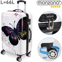 monzana Koffer Hartschale Butterfly L aus Polycarbonat 66l 68x43x27cm von Casaria