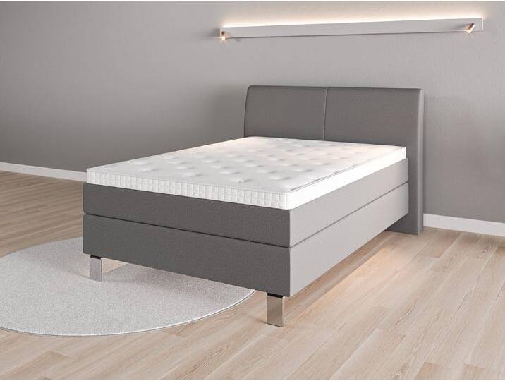 Boxspringbett 140x200 Nr. 1 - Grau (Schiefergrau) - Softwolle von Casarista