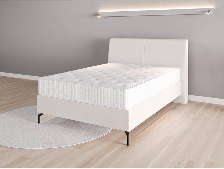 Boxspringbett 140x200 Nr. 2 - Beige/Braun (Cremeweiß) - Softwolle von Casarista