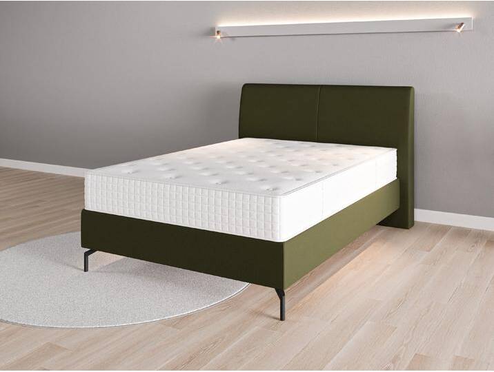Boxspringbett 140x200 Nr. 2 - Grün (Waldgrün) - Feiner Mikrofaserstoff von Casarista