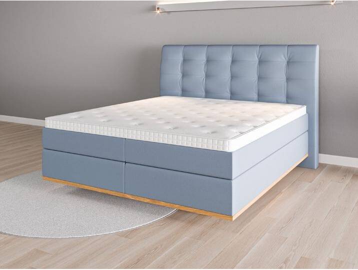 Boxspringbett 180x200 Nr. 1 - Blau (Taubenblau) - Feiner Mikrofaserstoff von Casarista