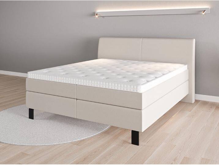 Boxspringbett 180x200 Nr. 1 - Grau (Graubeige) - Feiner Mikrofaserstoff von Casarista
