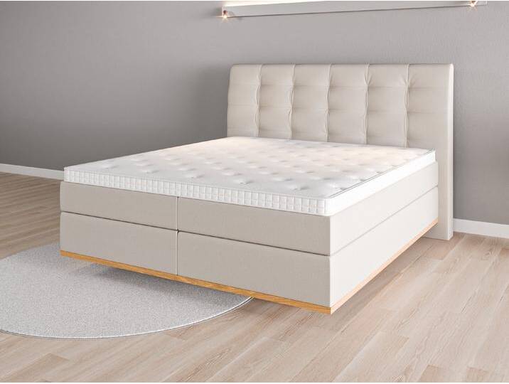 Boxspringbett 180x200 Nr. 1 - Grau (Graubeige) - Feiner Mikrofaserstoff von Casarista