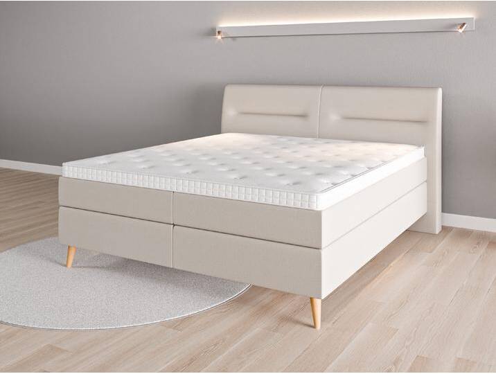 Boxspringbett 180x200 Nr. 1 - Grau (Graubeige) - Feiner Mikrofaserstoff von Casarista