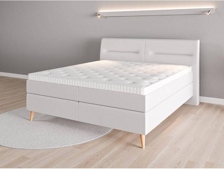 Boxspringbett 180x200 Nr. 1 - Grau (Lichtgrau) - Feiner Mikrofaserstoff von Casarista