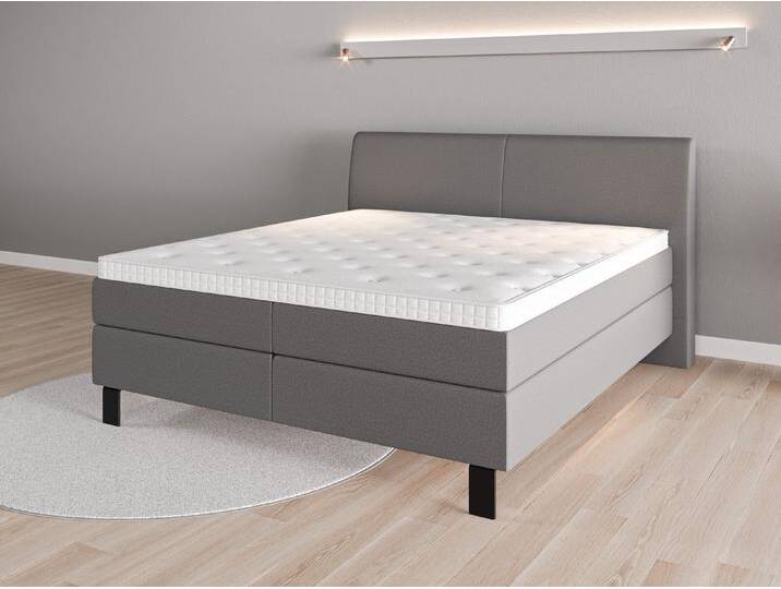 Boxspringbett 180x200 Nr. 1 - Grau (Schiefergrau) - Softwolle von Casarista