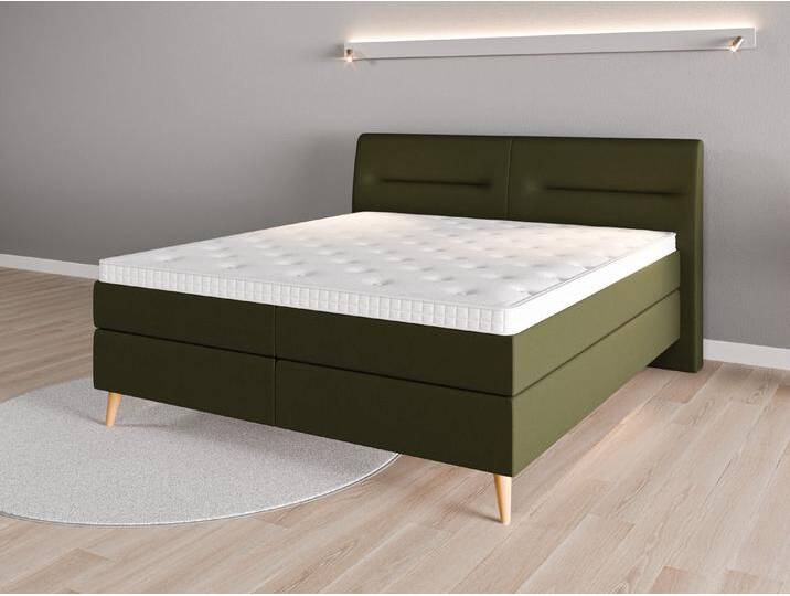 Boxspringbett 180x200 Nr. 1 - Grün (Waldgrün) - Feiner Mikrofaserstoff von Casarista
