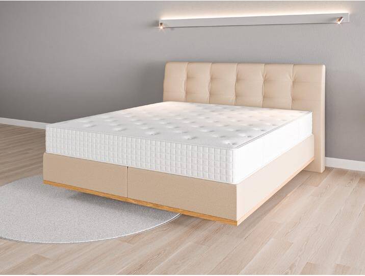 Boxspringbett 180x200 Nr. 2 - Beige/Braun (Beige) - Softwolle von Casarista