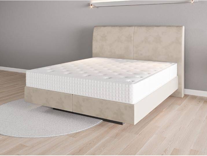 Boxspringbett 180x200 Nr. 2 - Beige/Braun (Beige) - Vintage Velours von Casarista