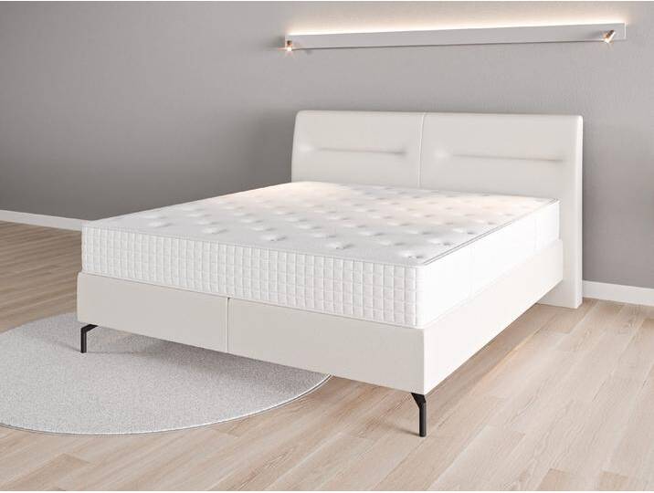 Boxspringbett 180x200 Nr. 2 - Beige/Braun (Cremeweiß) - Softwolle von Casarista