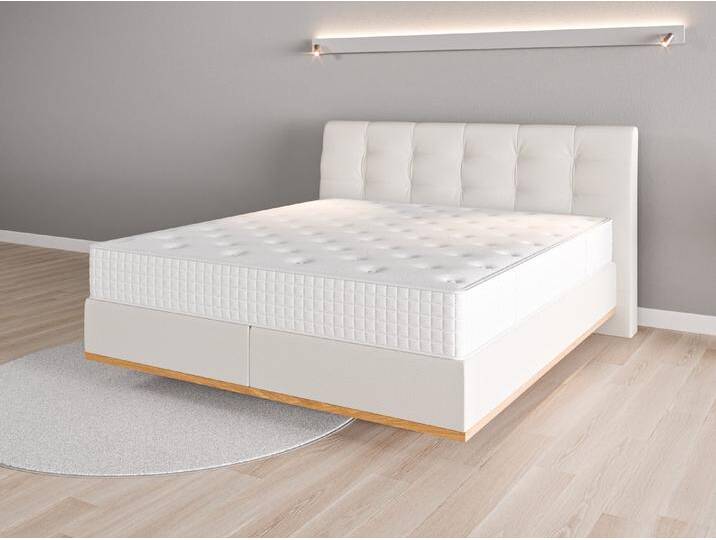 Boxspringbett 180x200 Nr. 2 - Beige/Braun (Cremeweiß) - Softwolle von Casarista