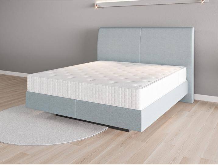 Boxspringbett 180x200 Nr. 2 - Blau (Pastellblau) - Feiner Strukturstoff von Casarista