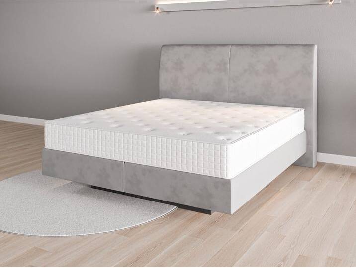 Boxspringbett 180x200 Nr. 2 - Grau (Achatgrau) - Vintage Velours von Casarista