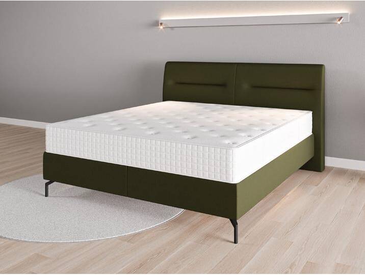 Boxspringbett 180x200 Nr. 2 - Grün (Waldgrün) - Feiner Mikrofaserstoff von Casarista