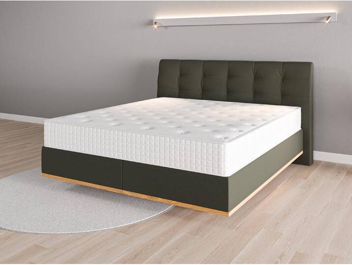 Boxspringbett 180x200 Nr. 2 - Grün (Waldgrün) - Softwolle von Casarista