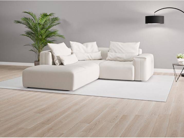 Ecksofa Denver Nr. 3 links - Grau (Graubeige) - Feiner Mikrofaserstoff von Casarista