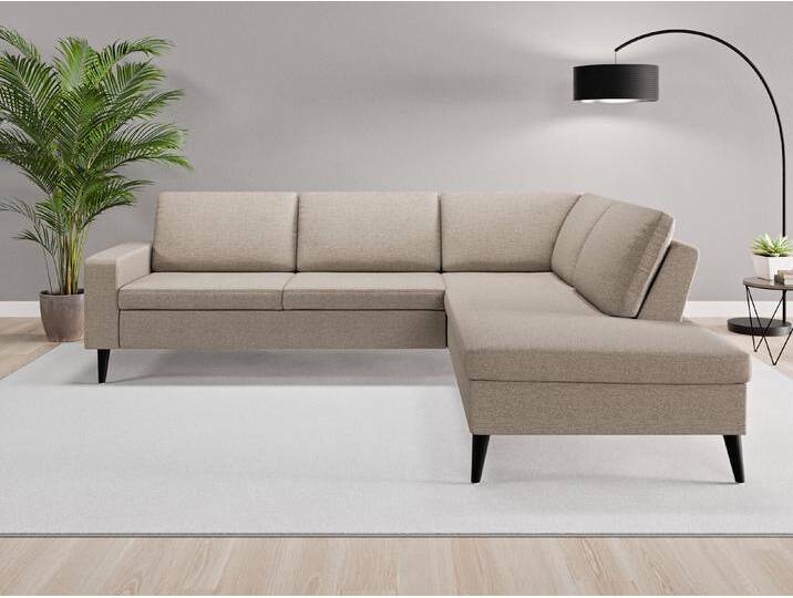Ecksofa Rio Nr. 3 rechts - Beige/Braun (Beigegrau) - Feiner Strukturstoff von Casarista