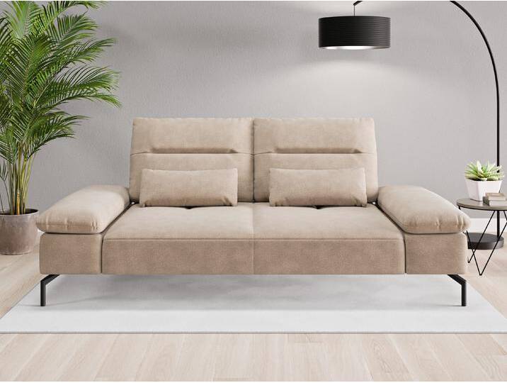 Einzelsofa Tokio - Beige/Braun (Braungrau) - Geprägter Mikrofaserstoff von Casarista