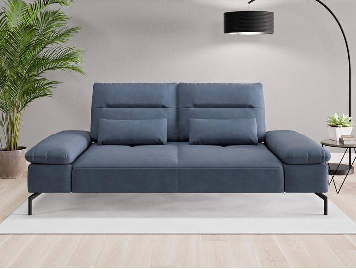 Einzelsofa Tokio - Blau (Saphirblau) - Geprägter Mikrofaserstoff von Casarista